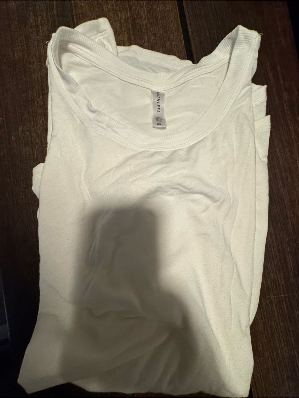 Athleta White Scoop Neck long sleeved tee